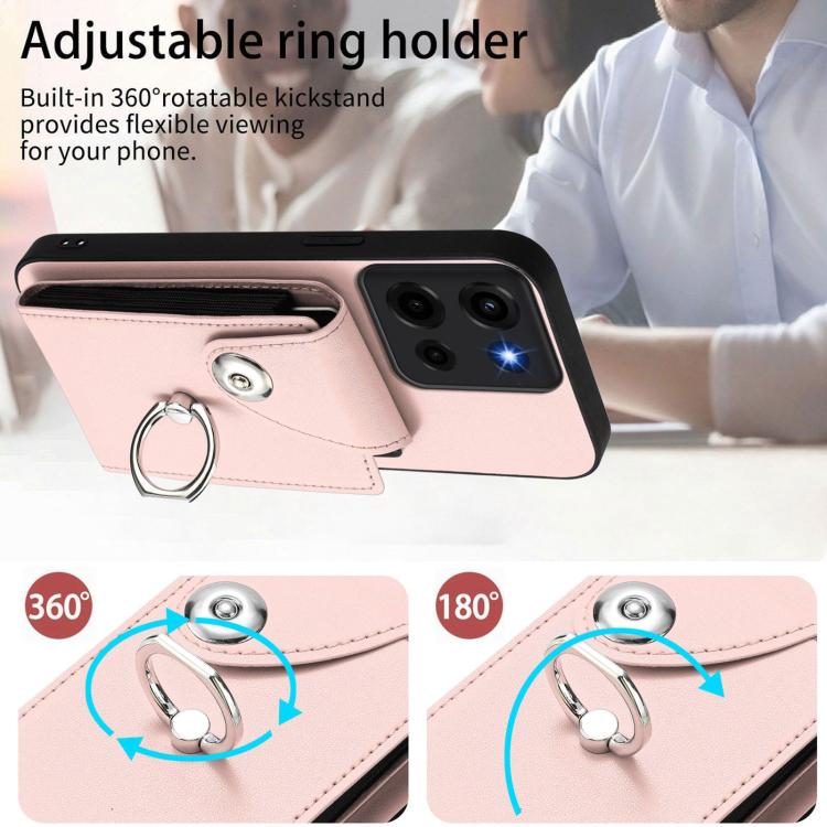 For Motorola Moto G 5G 2025 Organ Card Bag Ring Holder Phone Case