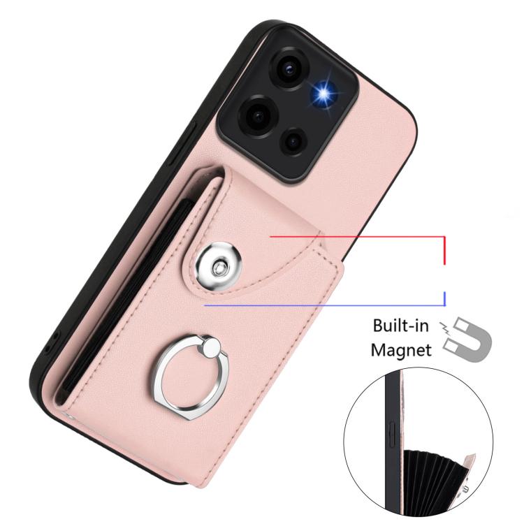 For Motorola Moto G 5G 2025 Organ Card Bag Ring Holder Phone Case