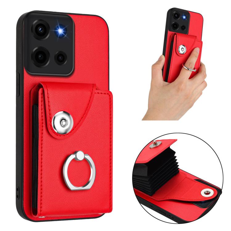 For Motorola Moto G 5G 2025 Organ Card Bag Ring Holder Phone Case