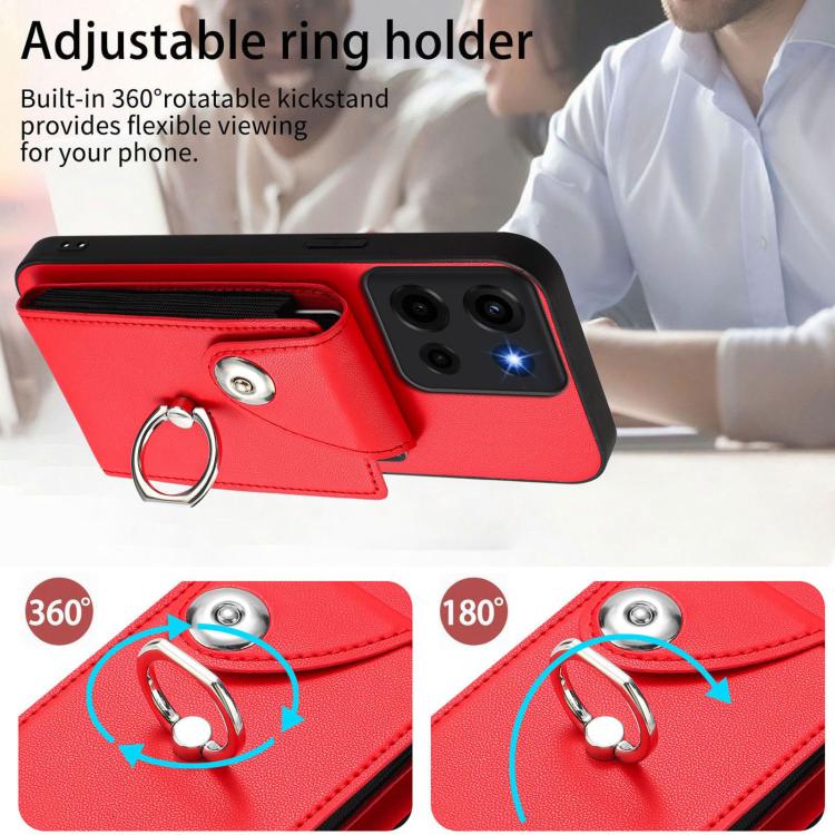 For Motorola Moto G 5G 2025 Organ Card Bag Ring Holder Phone Case