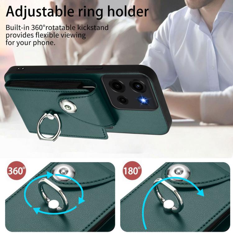For Motorola Moto G 5G 2025 Organ Card Bag Ring Holder Phone Case