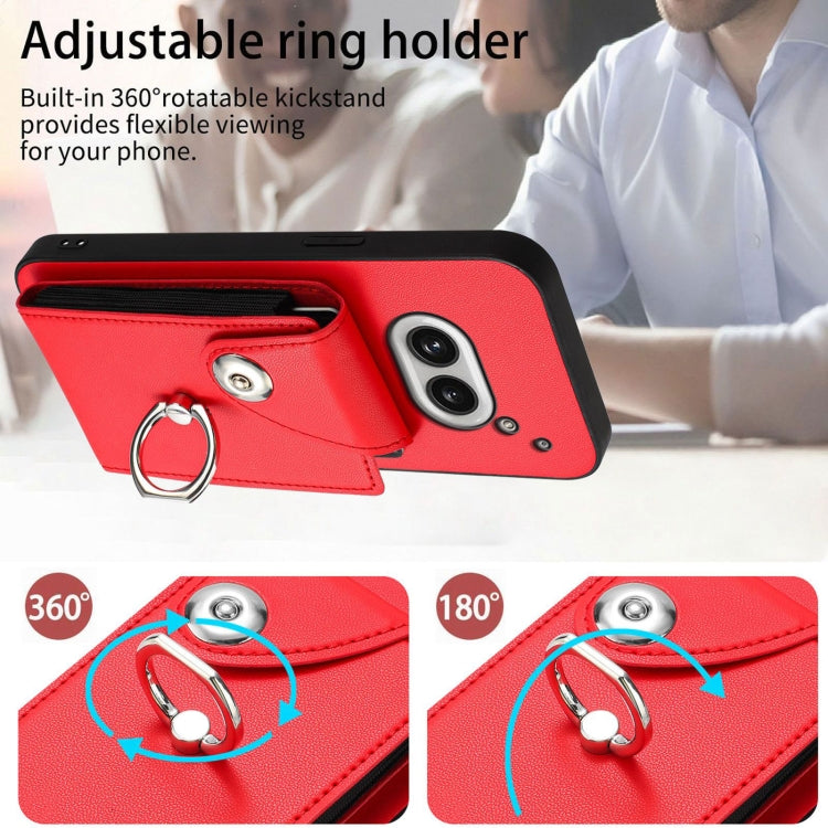For Nothing Phone 2a Organ Card Bag Ring Holder Phone Case