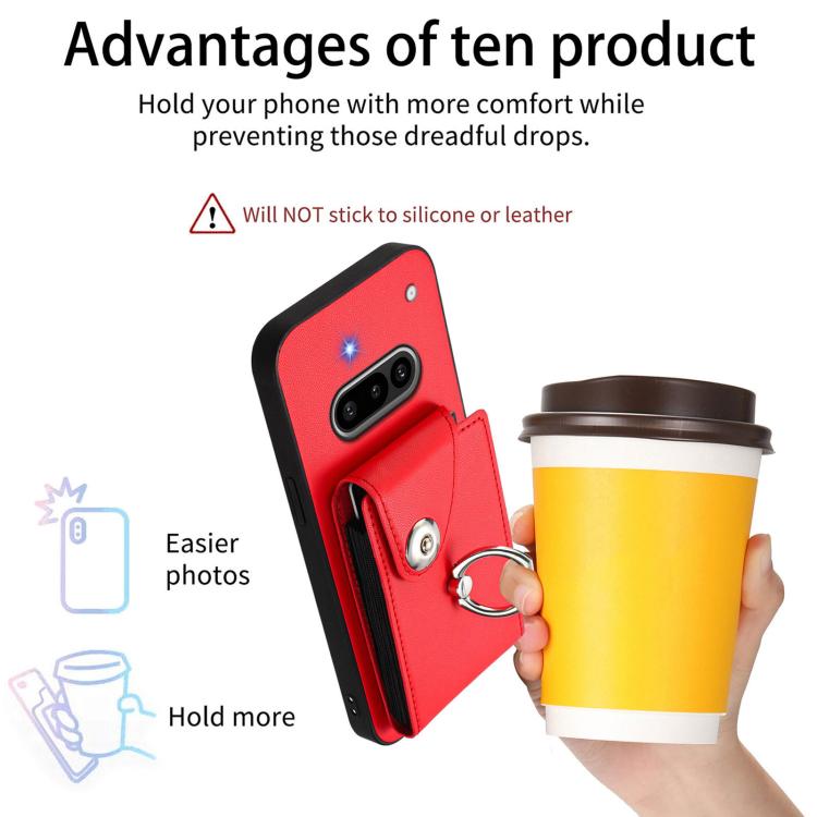 For Nothing Phone 3a Organ Card Bag Ring Holder Phone Case
