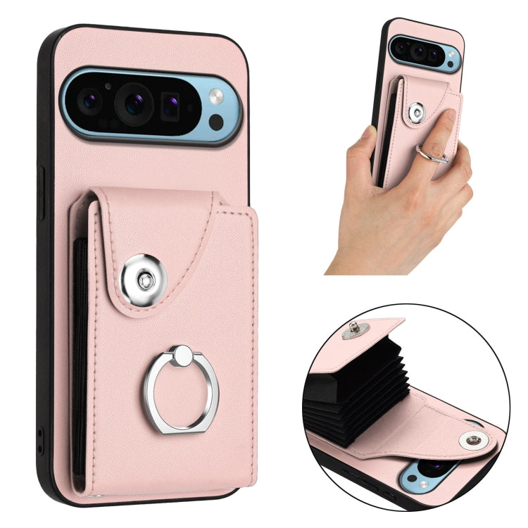 For Google Pixel 9 Pro XL Organ Card Bag Ring Holder Phone Case