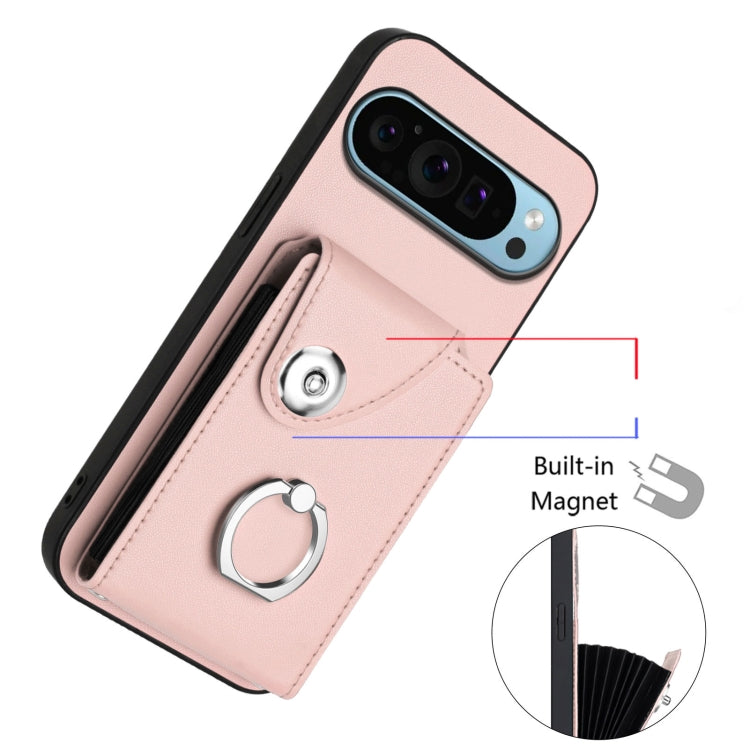 For Google Pixel 9 Pro XL Organ Card Bag Ring Holder Phone Case