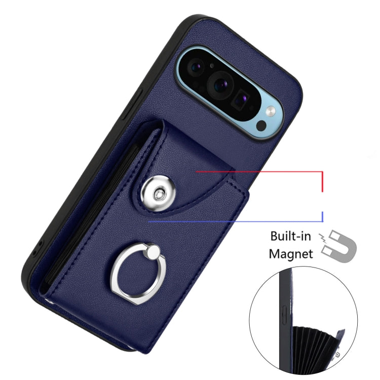For Google Pixel 9 / 9 Pro Organ Card Bag Ring Holder Phone Case