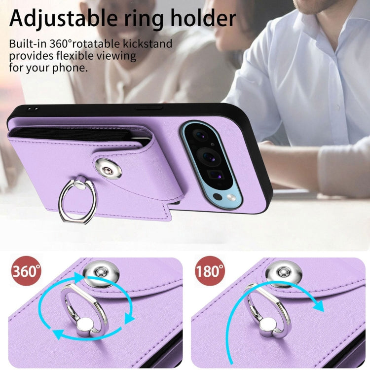 For Google Pixel 9 / 9 Pro Organ Card Bag Ring Holder Phone Case