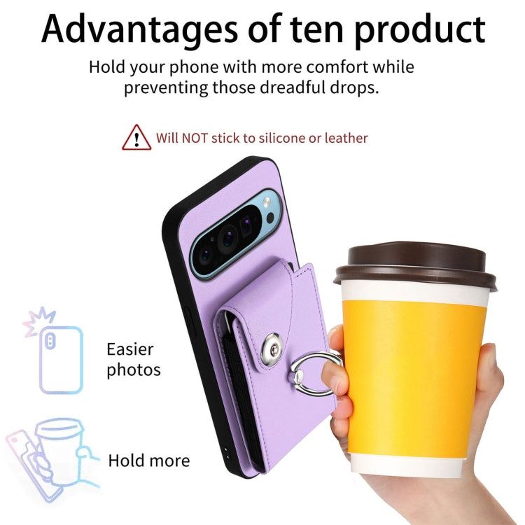 For Google Pixel 9 / 9 Pro Organ Card Bag Ring Holder Phone Case