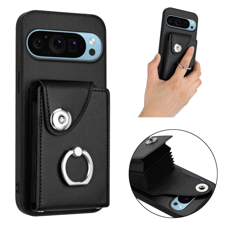 For Google Pixel 9 / 9 Pro Organ Card Bag Ring Holder Phone Case