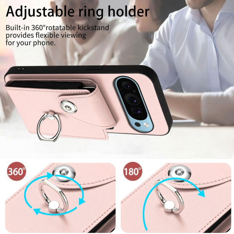 For Google Pixel 9 / 9 Pro Organ Card Bag Ring Holder Phone Case