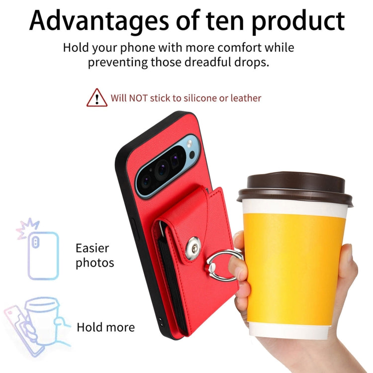 For Google Pixel 9 / 9 Pro Organ Card Bag Ring Holder Phone Case