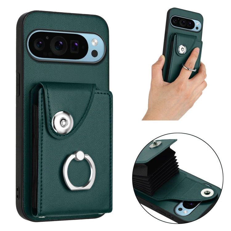 For Google Pixel 9 / 9 Pro Organ Card Bag Ring Holder Phone Case