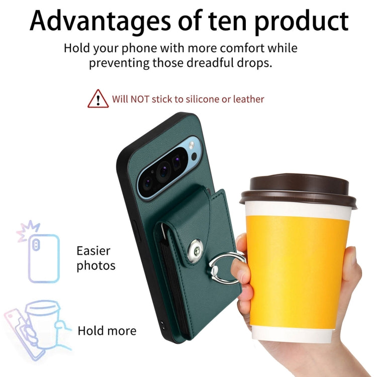 For Google Pixel 9 / 9 Pro Organ Card Bag Ring Holder Phone Case