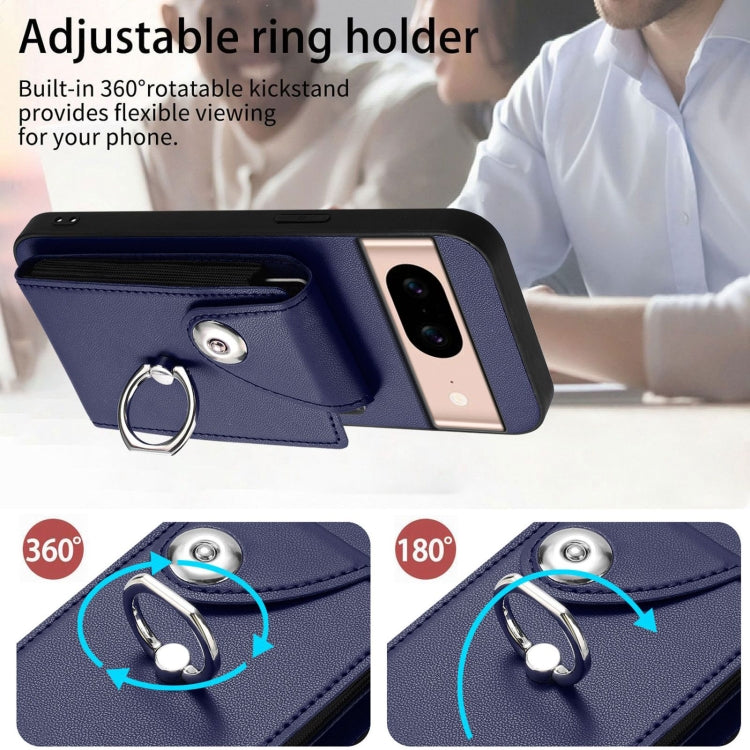For Google Pixel 8a Organ Card Bag Ring Holder Phone Case