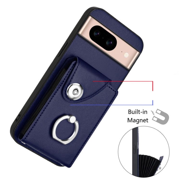 For Google Pixel 8a Organ Card Bag Ring Holder Phone Case