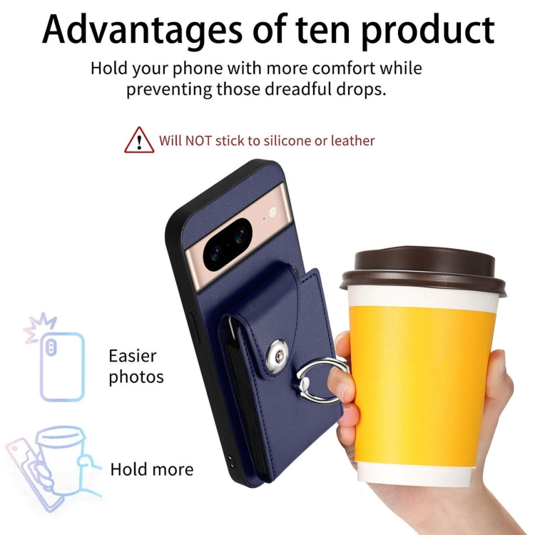 For Google Pixel 8a Organ Card Bag Ring Holder Phone Case