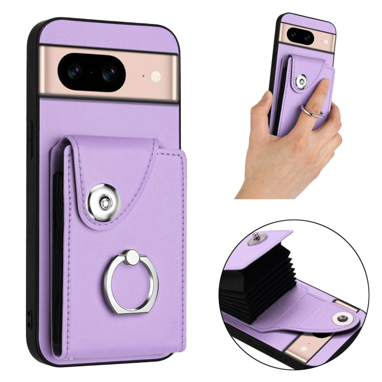 For Google Pixel 8a Organ Card Bag Ring Holder Phone Case