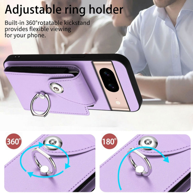For Google Pixel 8a Organ Card Bag Ring Holder Phone Case