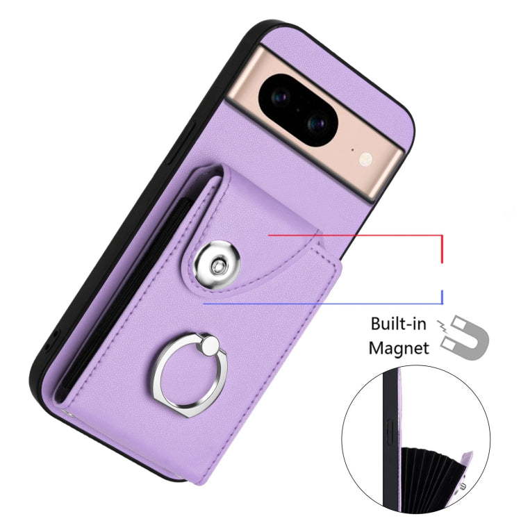 For Google Pixel 8a Organ Card Bag Ring Holder Phone Case