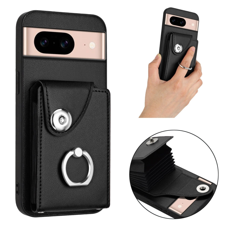 For Google Pixel 8a Organ Card Bag Ring Holder Phone Case