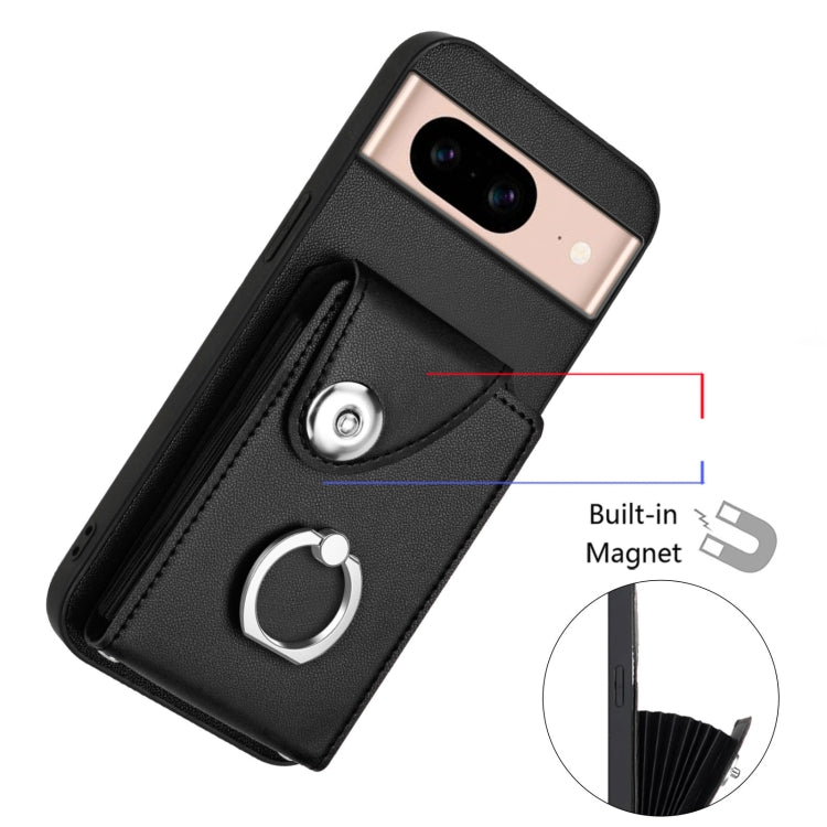 For Google Pixel 8a Organ Card Bag Ring Holder Phone Case