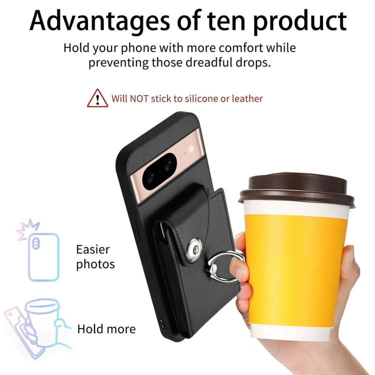 For Google Pixel 8a Organ Card Bag Ring Holder Phone Case