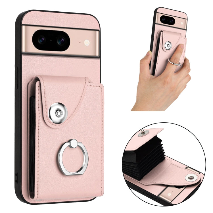 For Google Pixel 8a Organ Card Bag Ring Holder Phone Case