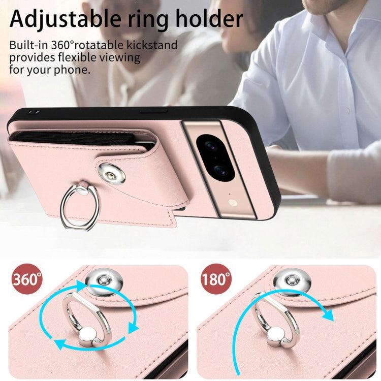 For Google Pixel 8a Organ Card Bag Ring Holder Phone Case