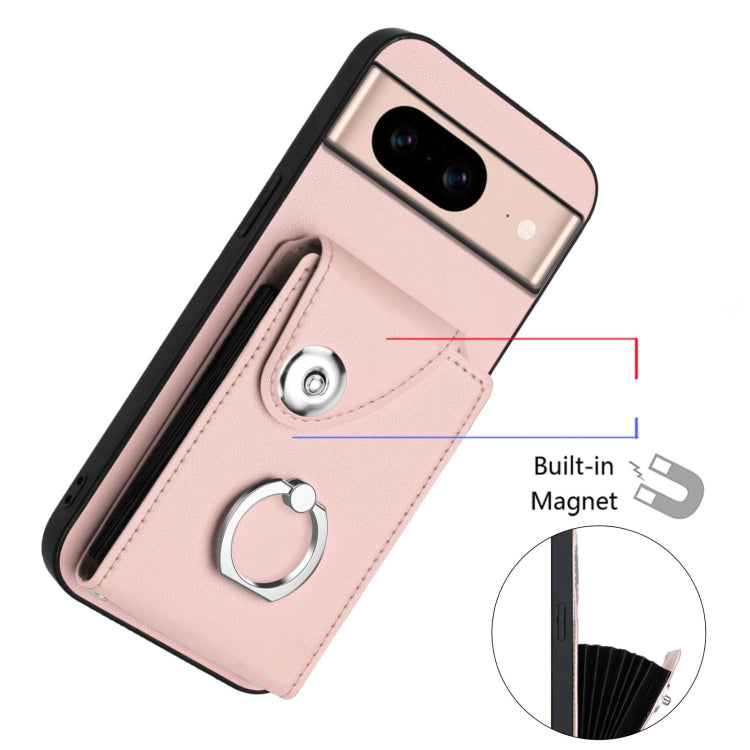 For Google Pixel 8a Organ Card Bag Ring Holder Phone Case