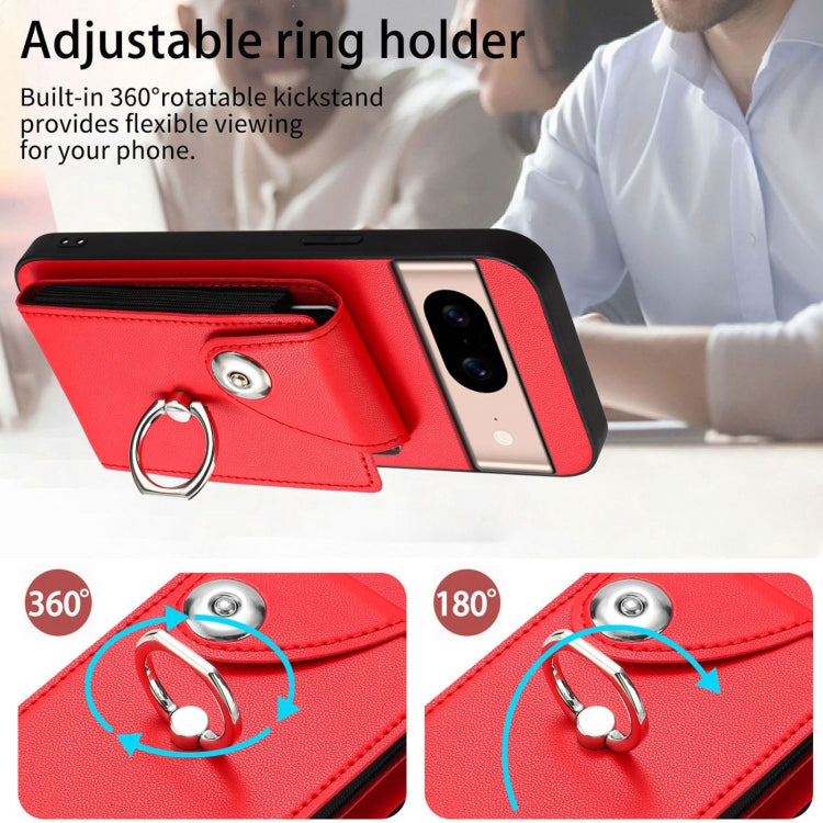 For Google Pixel 8a Organ Card Bag Ring Holder Phone Case
