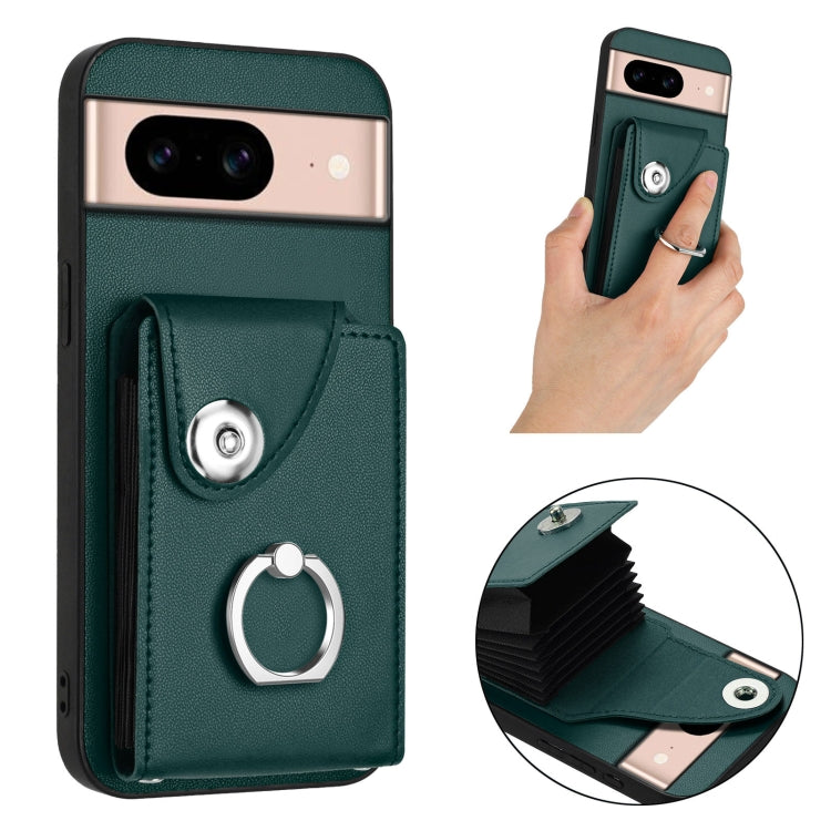 For Google Pixel 8a Organ Card Bag Ring Holder Phone Case