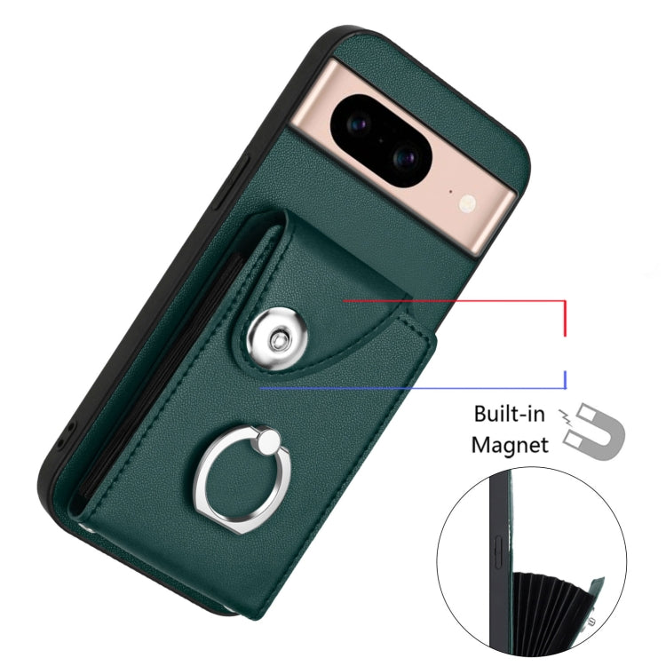 For Google Pixel 8a Organ Card Bag Ring Holder Phone Case