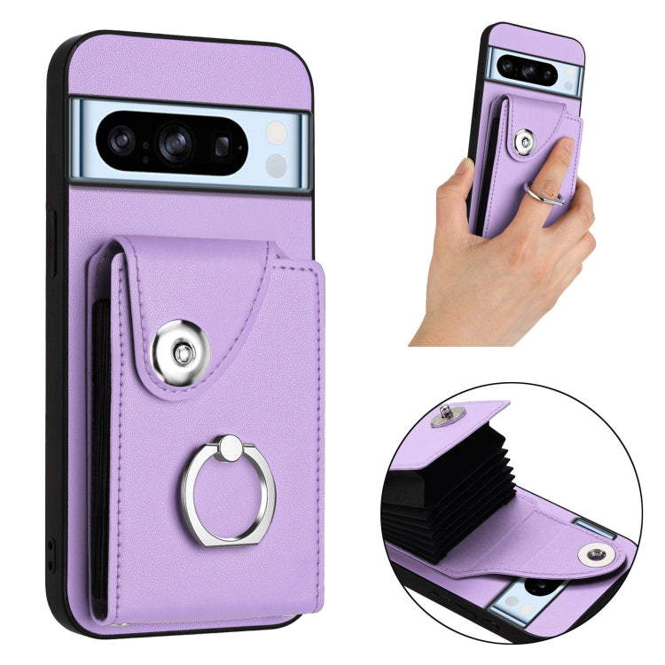 For Google Pixel 8 Pro Organ Card Bag Ring Holder Phone Case