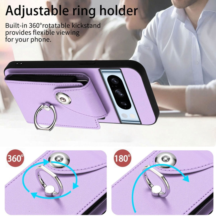 For Google Pixel 8 Pro Organ Card Bag Ring Holder Phone Case