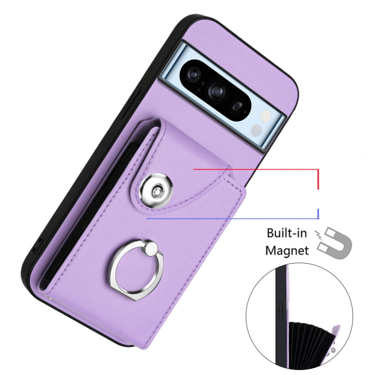 For Google Pixel 8 Pro Organ Card Bag Ring Holder Phone Case
