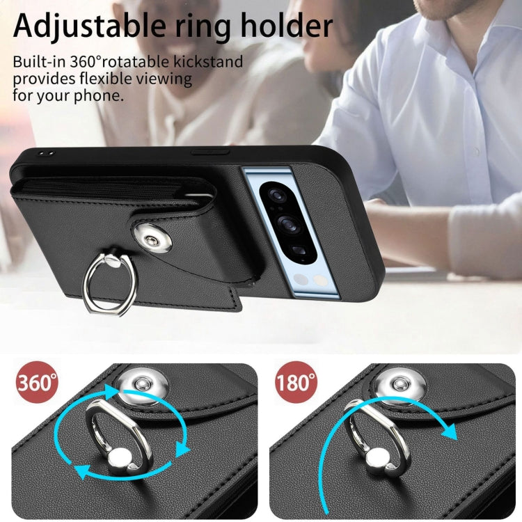 For Google Pixel 8 Pro Organ Card Bag Ring Holder Phone Case
