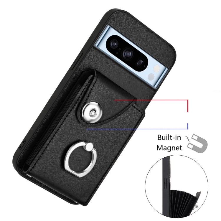 For Google Pixel 8 Pro Organ Card Bag Ring Holder Phone Case