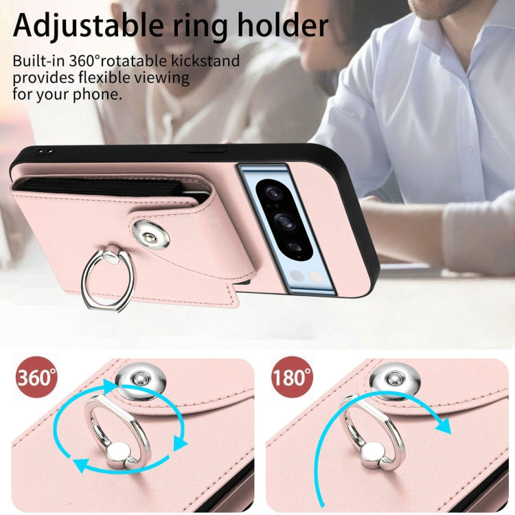 For Google Pixel 8 Pro Organ Card Bag Ring Holder Phone Case