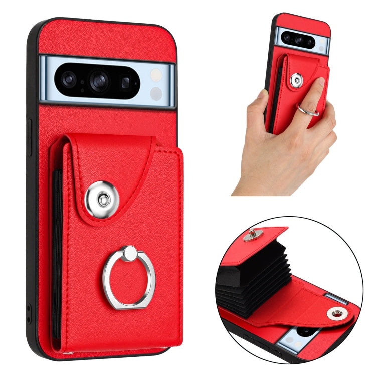 For Google Pixel 8 Pro Organ Card Bag Ring Holder Phone Case