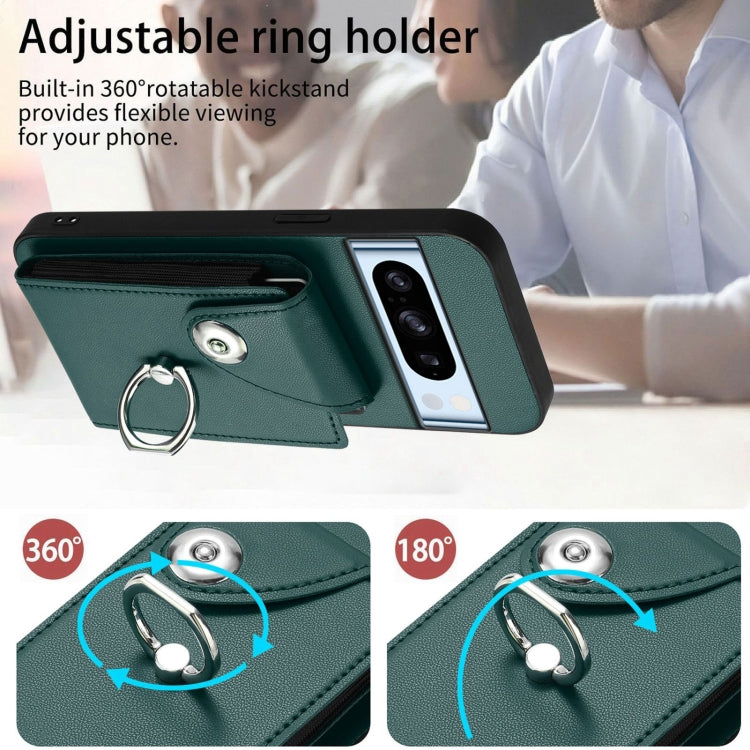 For Google Pixel 8 Pro Organ Card Bag Ring Holder Phone Case