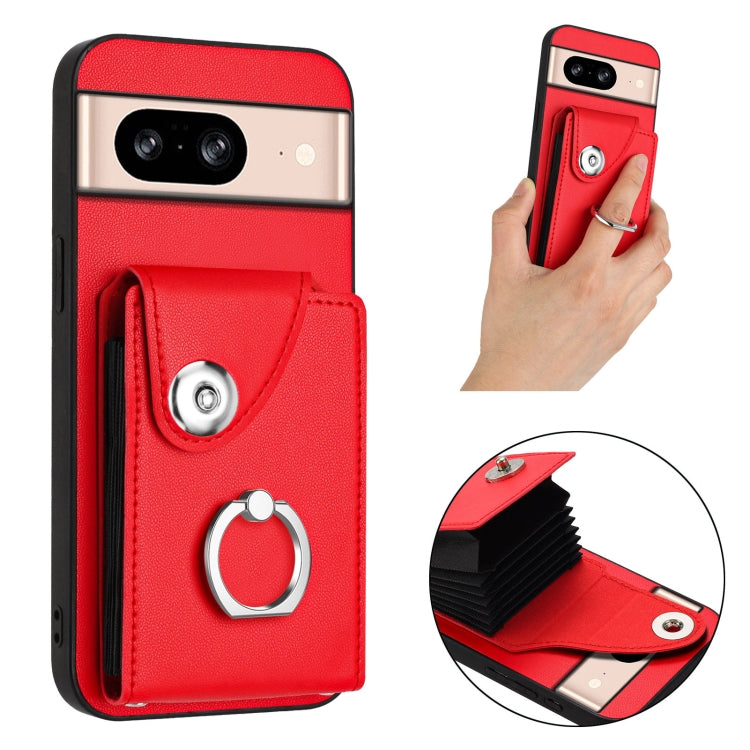For Google Pixel 8 Organ Card Bag Ring Holder Phone Case