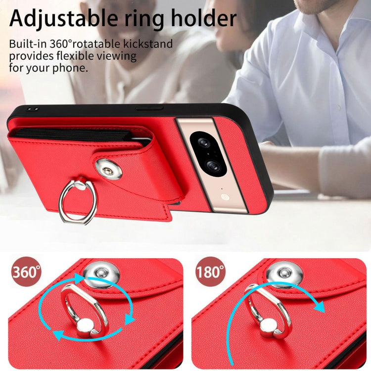 For Google Pixel 8 Organ Card Bag Ring Holder Phone Case