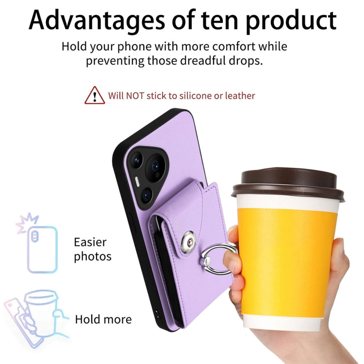 For Huawei Pura 70 Pro / 70 Pro+ Organ Card Bag Ring Holder Phone Case