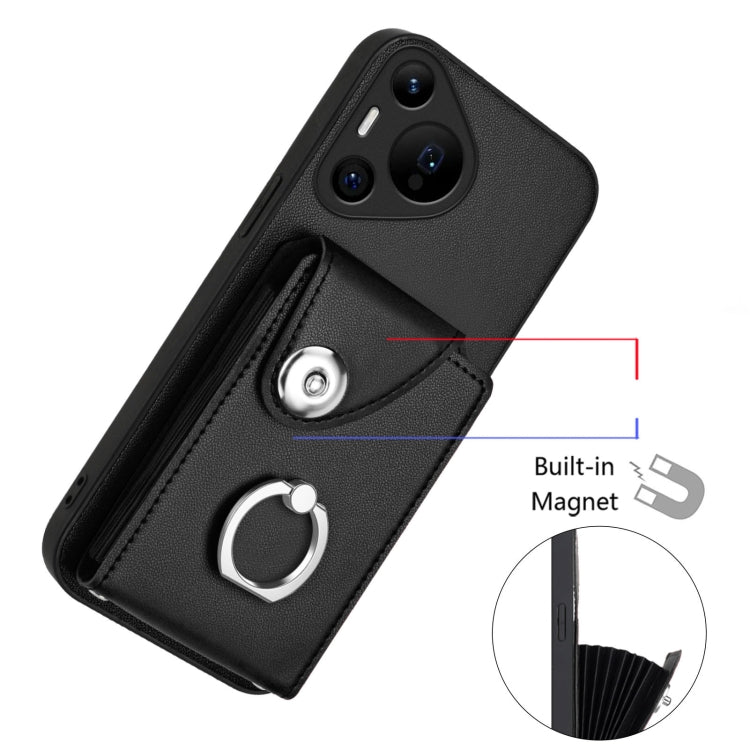 For Huawei Pura 70 Pro / 70 Pro+ Organ Card Bag Ring Holder Phone Case