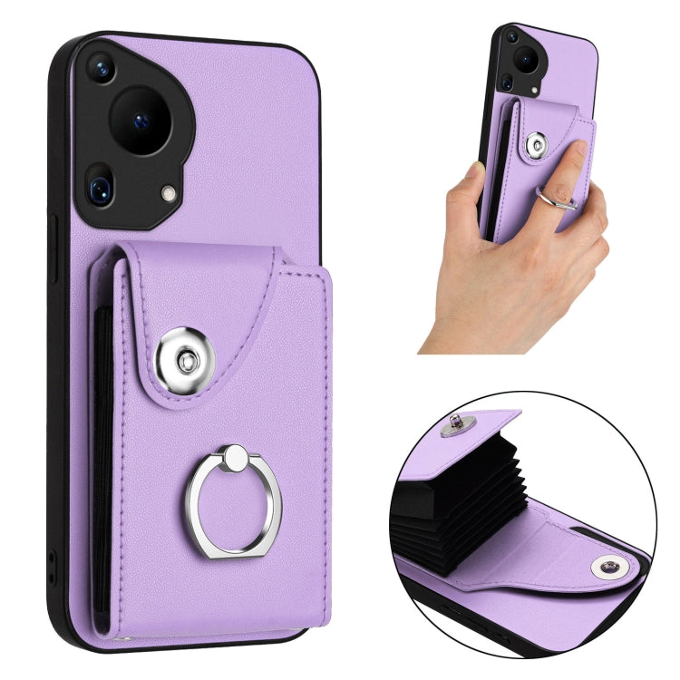 For Huawei Pura 70 Ultra Organ Card Bag Ring Holder Phone Case