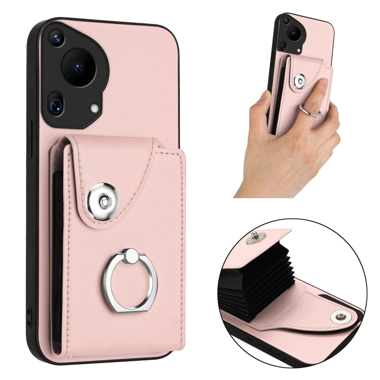 For Huawei Pura 70 Ultra Organ Card Bag Ring Holder Phone Case