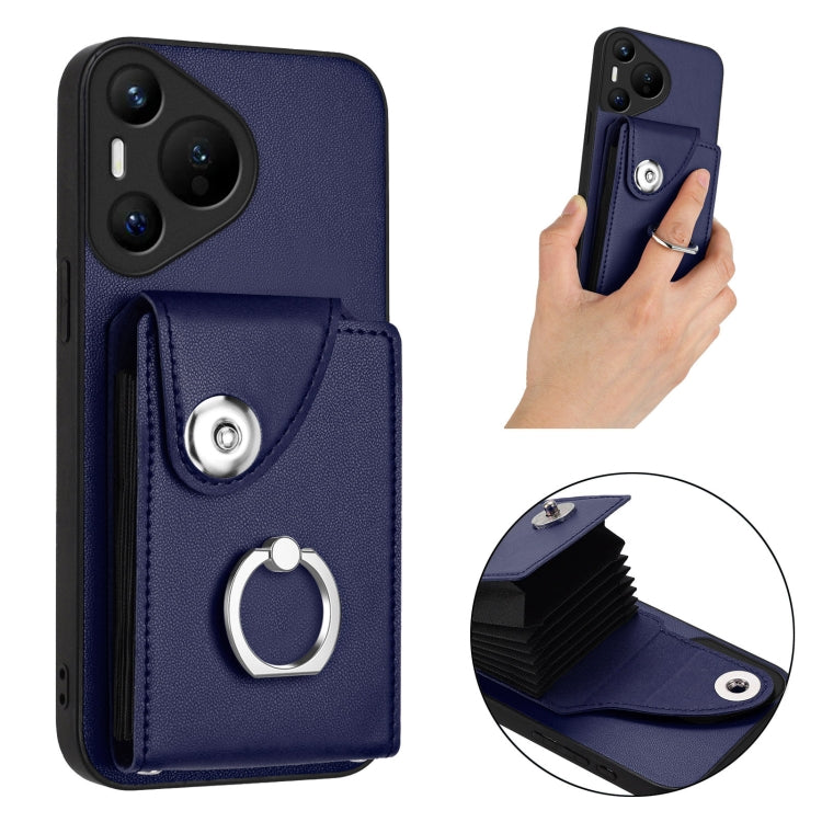 For Huawei Pura 70 Organ Card Bag Ring Holder Phone Case