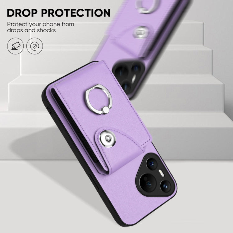For Huawei Pura 70 Organ Card Bag Ring Holder Phone Case