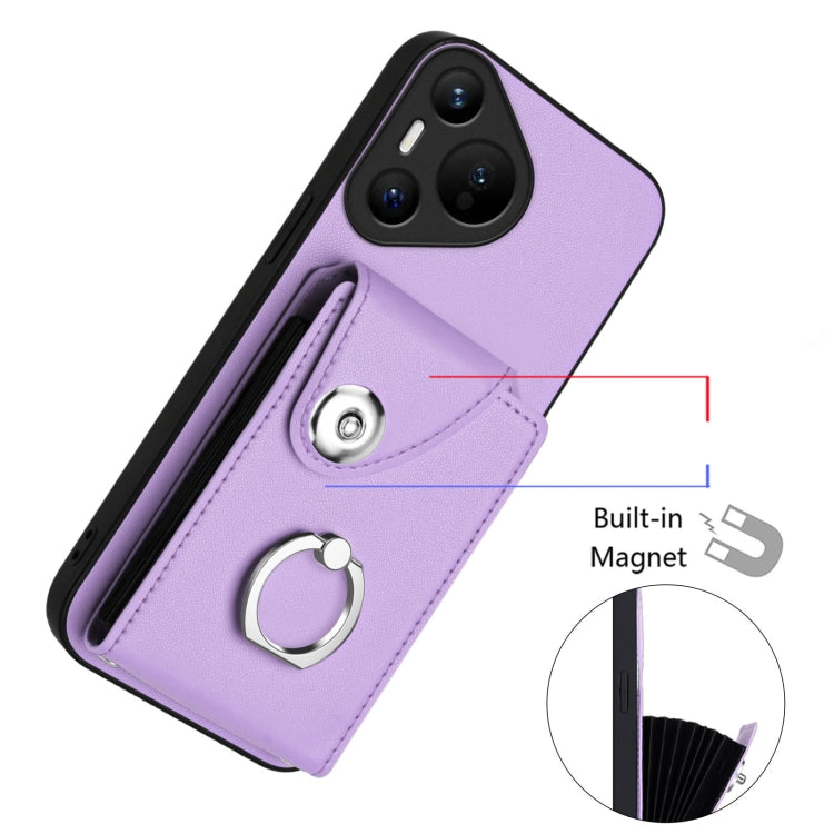 For Huawei Pura 70 Organ Card Bag Ring Holder Phone Case