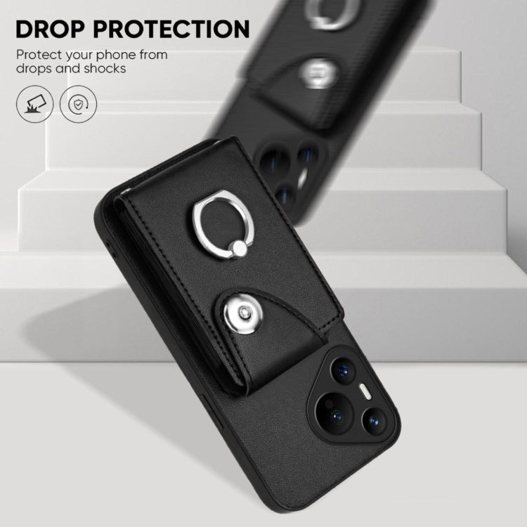 For Huawei Pura 70 Organ Card Bag Ring Holder Phone Case